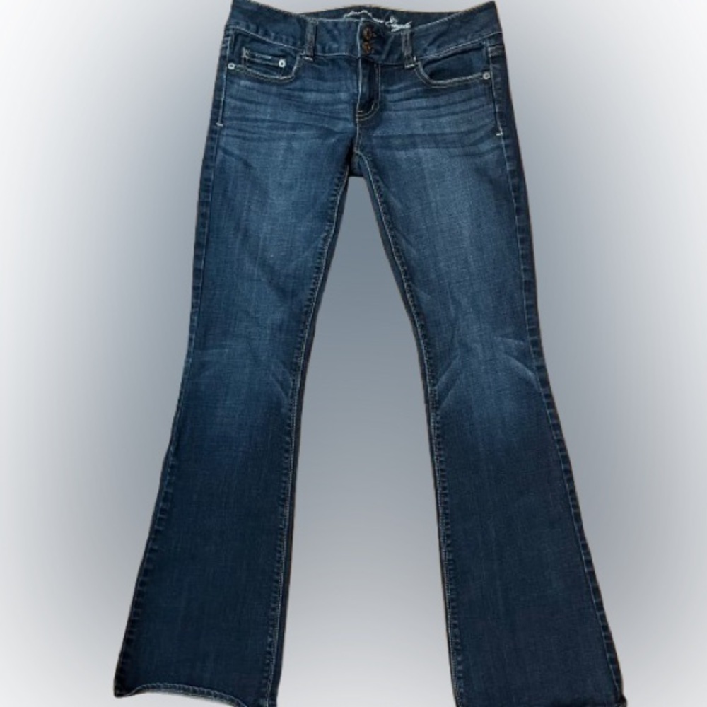 ❌SOLD❌ AMERICAN EAGLE OUTFITTERS Dark Wash Flare Denim Blue Jeans Artist SIZE 4